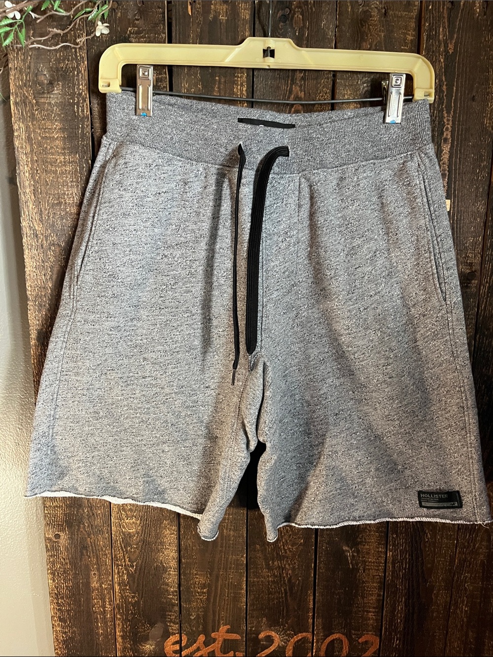 Hollister Men's Heather Grey Athletic Drawstring Shorts
